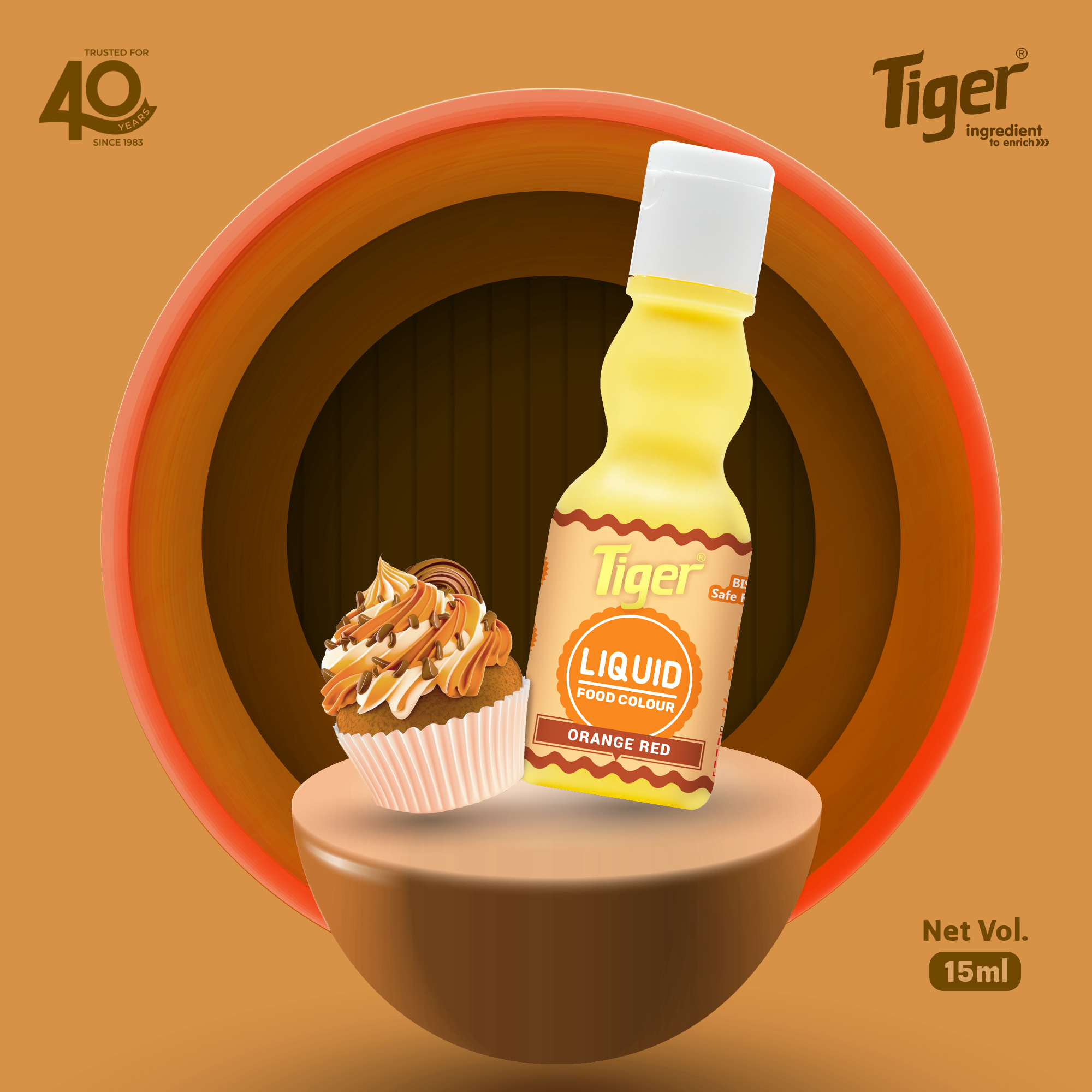 TIGER ORANGE RED LIQUID FOOD COLOUR 25 ML